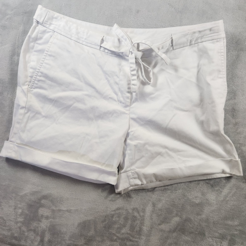 Womens 346 Brooks Brothers Shorts Chino Ivory Pockets Stretch Tye Front Size 6